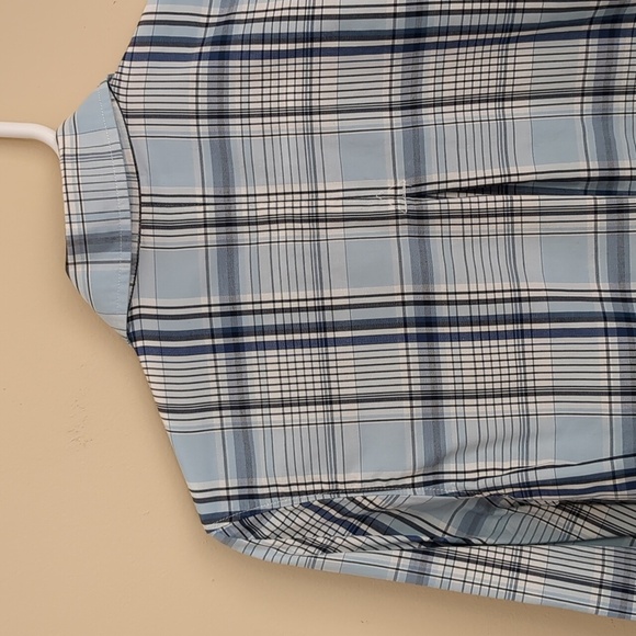 Patagonia Women's 4 Blue Plaid Button Up Shirt Roll Tab Sleeves Top - Picture 11 of 16